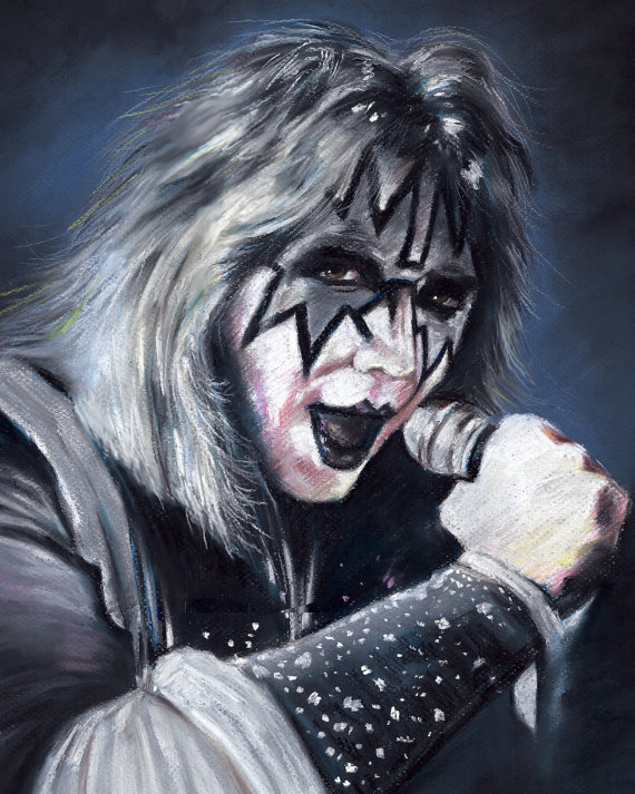 570x713 The Kiss Ace Frehley Painting Poster Print Reproduction - Ace Frehley Painting