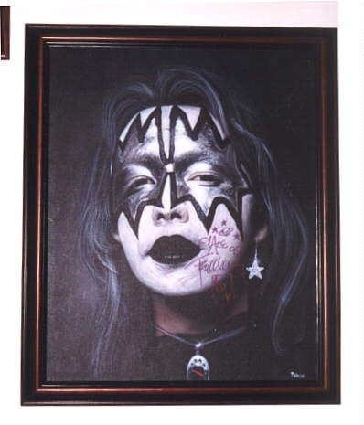 398x465 Ace Frehley Paintings My Signed Ace Kiss Originals During - Ace Frehley Painting