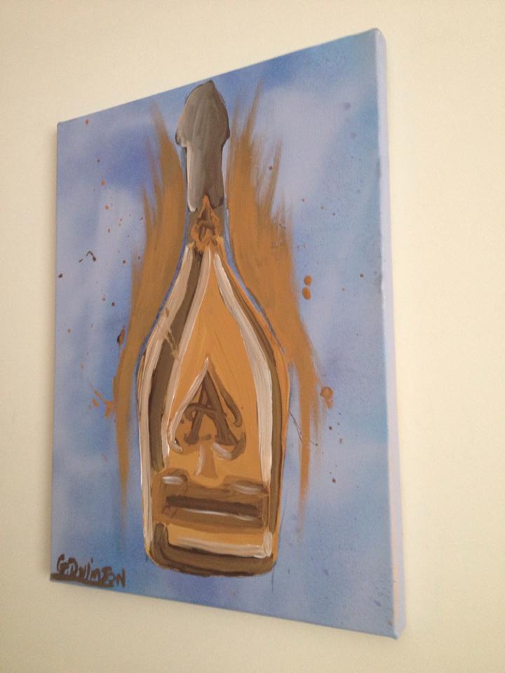 720x960 Ace Of Spades Bottle Painting By Rollodesigns - Ace Of Spades Painting