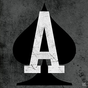 300x300 Ace Of Spades Gray Painting By Aubree Perrenoud - Ace Of Spades Painting