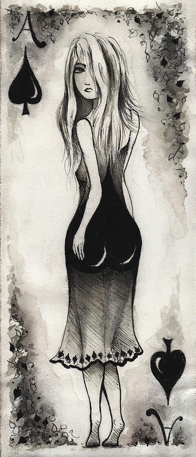 386x900 Ace Of Spades Painting By Rachel Christine Nowicki - Ace Of Spades Painting