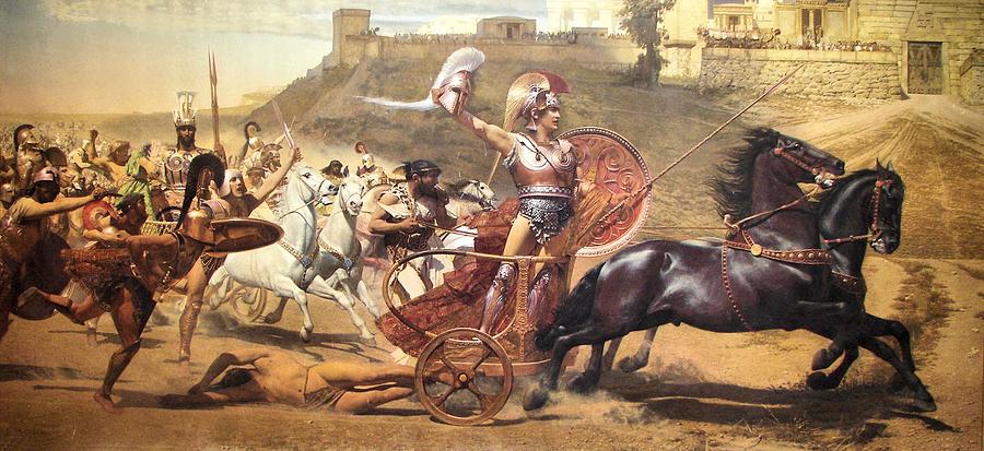 900x413 Triumphant Achilles Painting By Franz Von Matsch - Achilles Painting