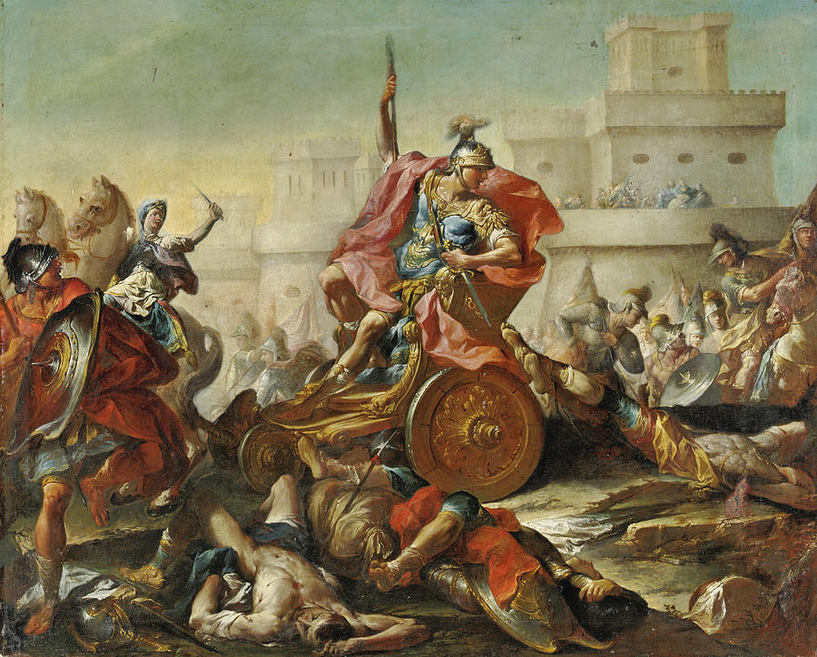 900x724 Achilles Dragging The Body Of Hector Painting By Francesco Monti - Achilles Painting