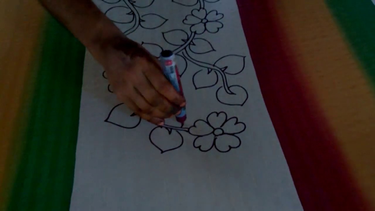 1280x720 Hand Acid Painting On Silk Sarees Tutorial For Beginner - Acid Painting