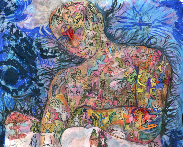 695x558 Halfway Through This Painting La Reina Rata - Acid Painting