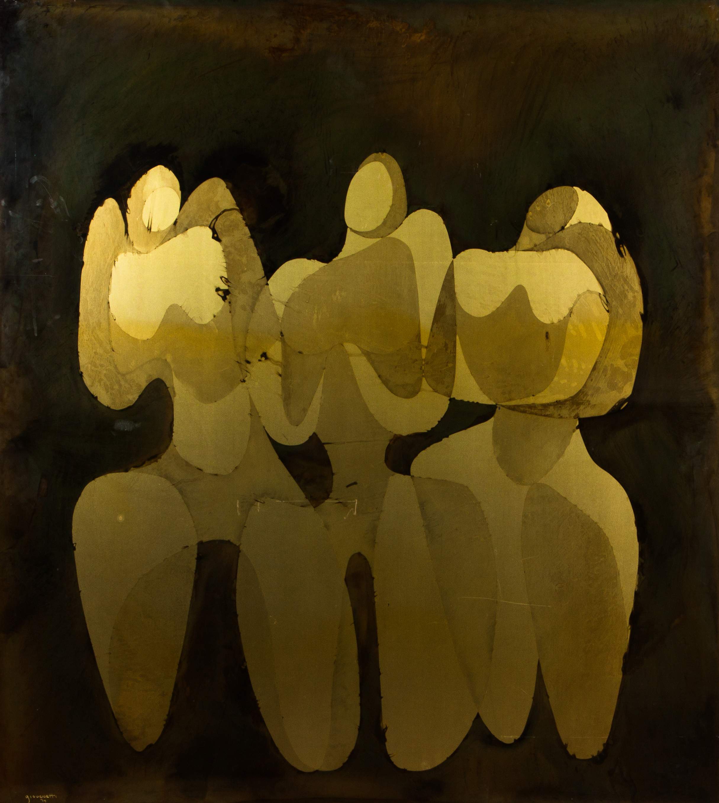 2430x2713 Silvio Giovenetti (American, 20th Century) Acid Painting On Metal - Acid Painting