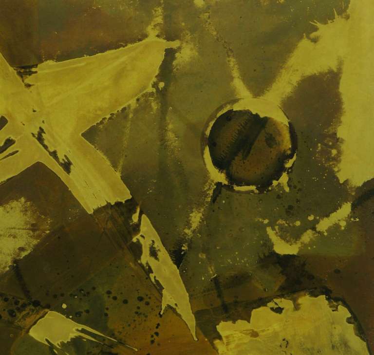 768x729 Silvio Giovenetti Abstract Acid Etched Metal Painting For Sale - Acid Painting