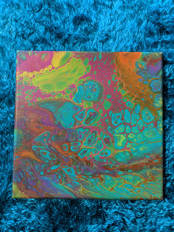 570x760 Acid Trip Iii 10x10 Canvas Fluid Art Fluid Painting - Acid Trip Painting