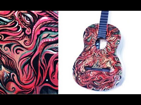 480x360 Custom Painted Guitar. Nk - Acoustic Painting