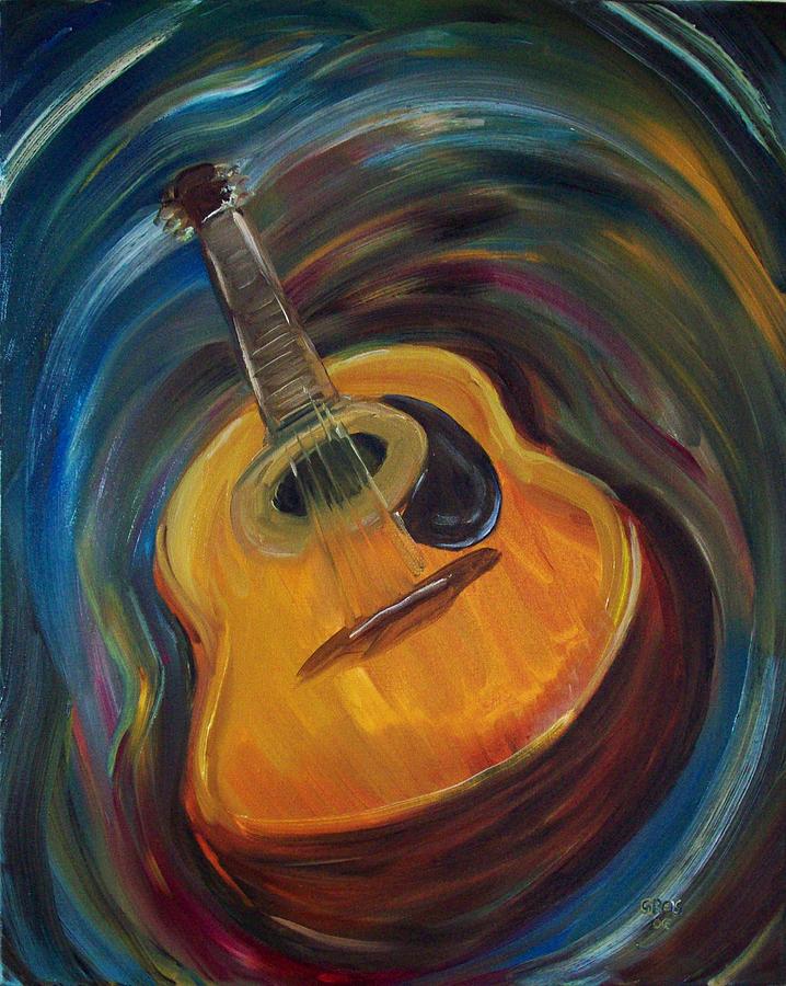 718x900 Guitar Painting By Clemens Greis - Acoustic Painting