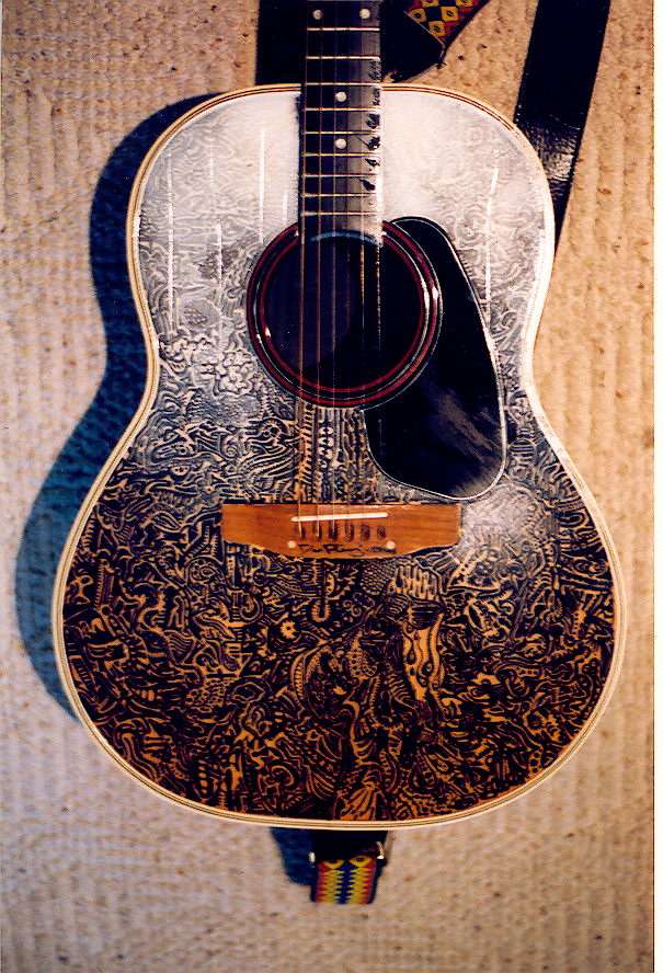 605x888 Acoustic Guitar Painting By Marion C - Acoustic Painting