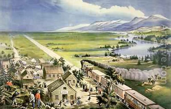 600x383 Across The Continent, Westward The Course Of Empire Takes Its Way - Across The Continent Painting