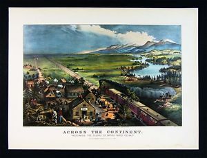 300x230 Currier Amp Ives Print - Across The Continent Painting
