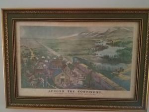 300x225 Currier And Ives Across The Continent Framed Print Ebay - Across The Continent Painting