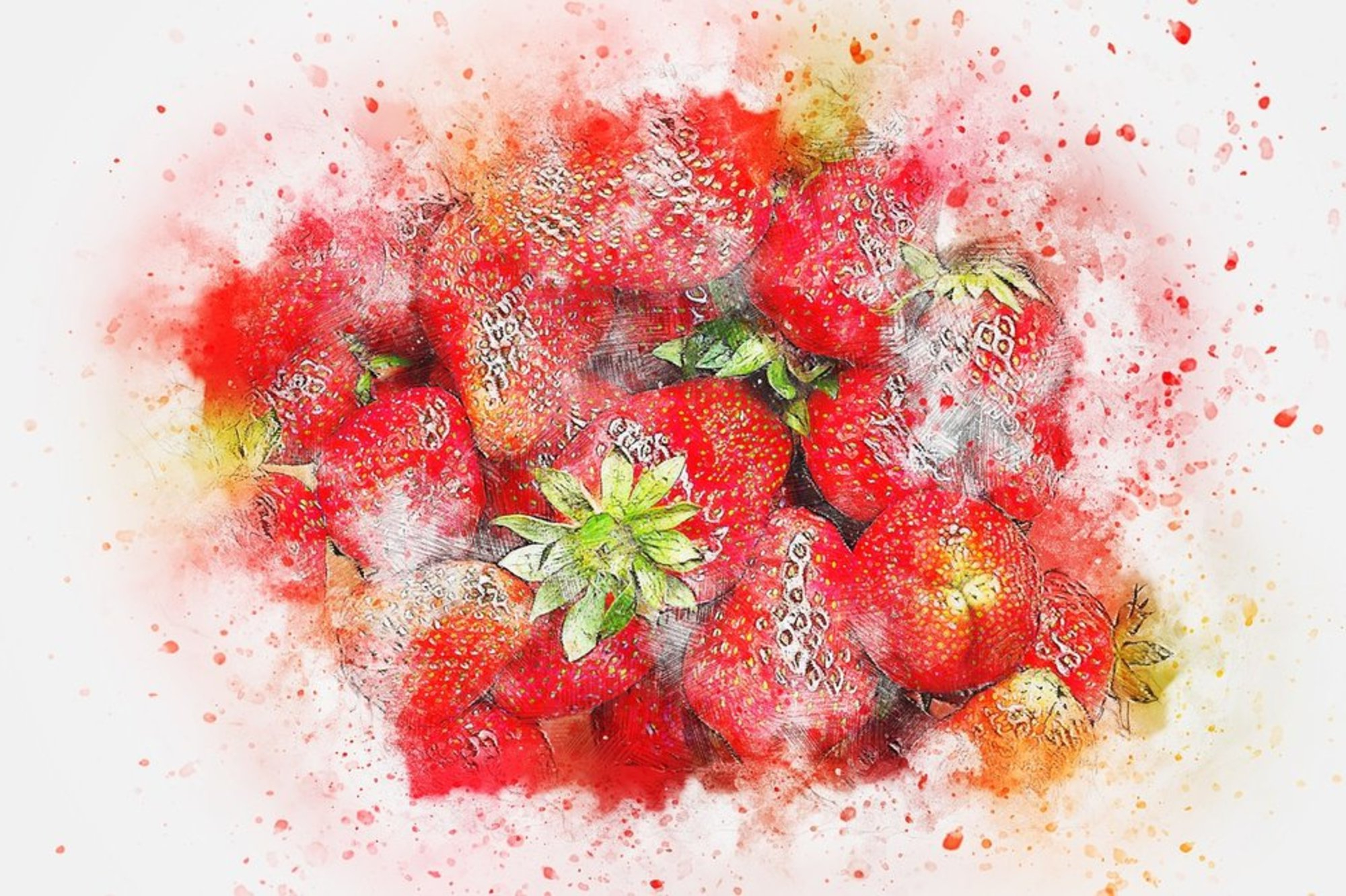2000x1333 Across The Universe Strawberry Painting Viewing Is Easy With Eyes - Across The Universe Painting