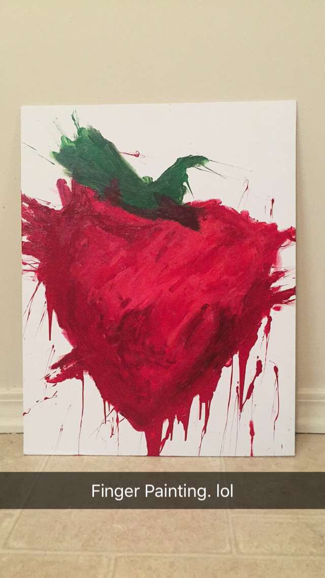 640x1136 Finger Painting, Acrylic, Strawberry, Across The Universe. My - Across The Universe Painting