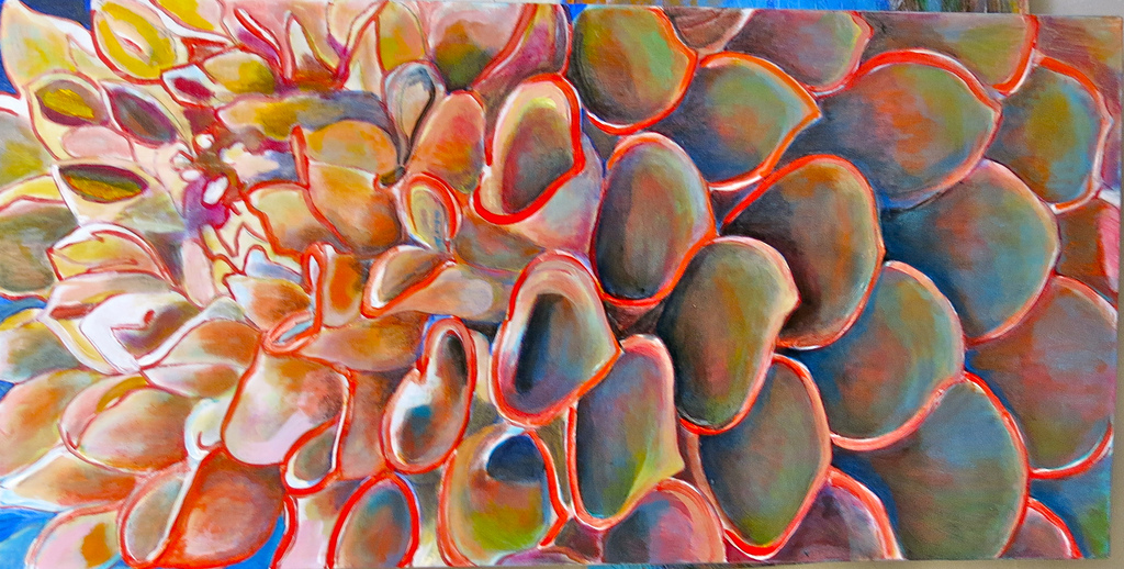 1024x518 Across The Universe Macro Flower Dahlia, Painting, San - Across The Universe Painting