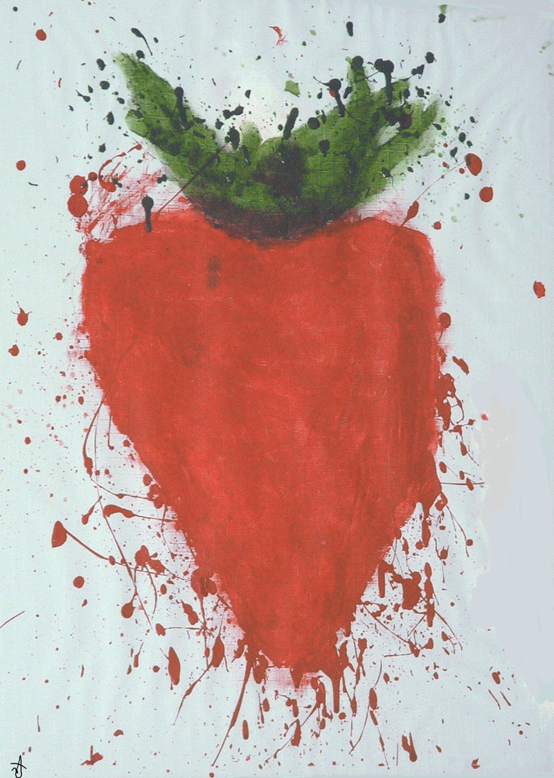 800x1124 Across The Universe Strawberry Painting Strawberry Fields - Across The Universe Painting