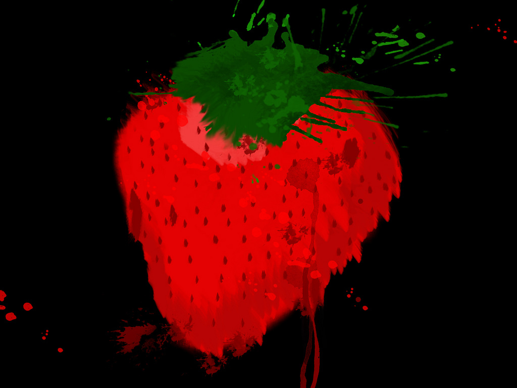 1024x768 Across The Universe Strawberry Painting The World's Best - Across The Universe Strawberry Painting