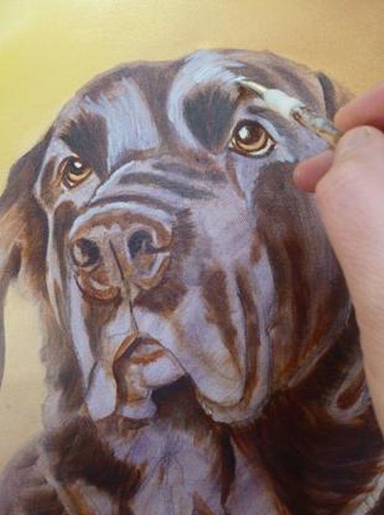 750x1004 How To Paint A Dog In Acrylics Arttutor - Acrylic Animal Painting