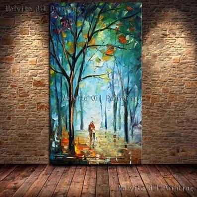 397x397 Ba Oil Painting 100% Hand Painted Modern Design Knife Oil Canvas - Acrylic Canvas Painting Landscape
