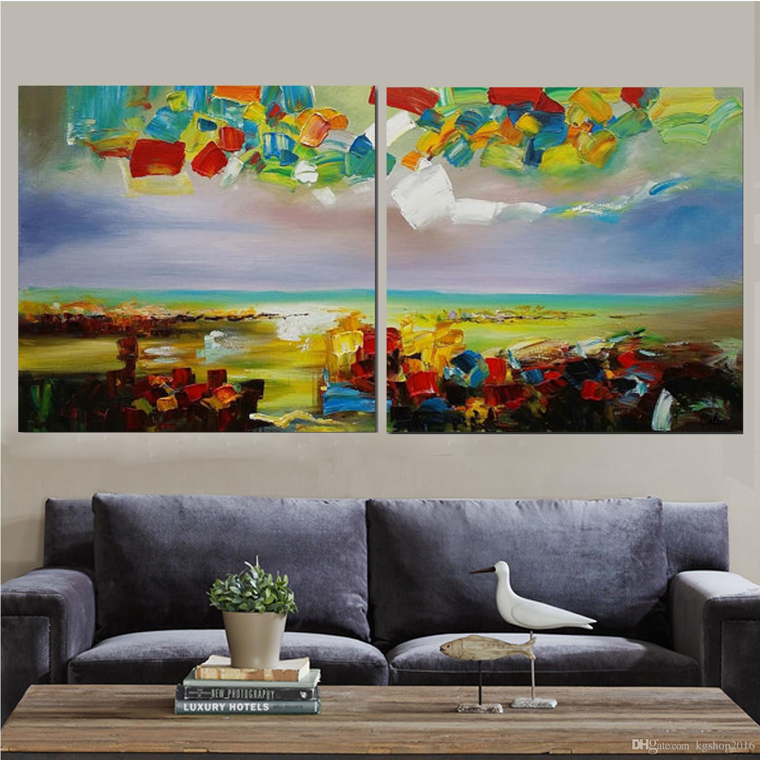 1500x1500 2018 Sunrise Painting Landscape Artwork Handmade Canvas Art Knife - Acrylic Canvas Painting Landscape