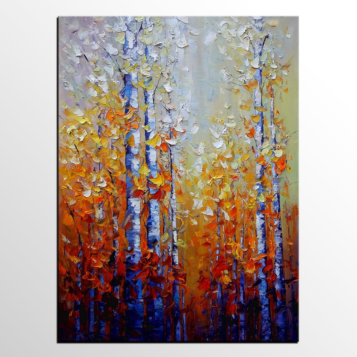 1200x1200 Abstract Painting, Autumn Tree Painting, Landscape Art, Large - Acrylic Canvas Painting Landscape