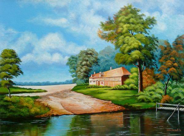 600x446 Acrylic Canvas Paintings Of Scenery - Acrylic Canvas Painting Landscape