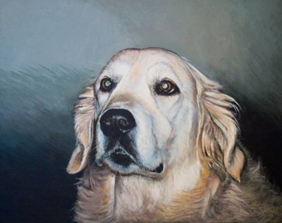 400x316 Dog Painting Sally Chris Seaton Portraits - Acrylic Dog Painting