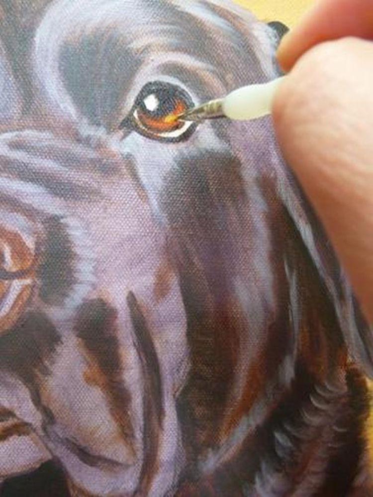 750x998 How To Paint A Dog In Acrylics Arttutor - Acrylic Dog Painting