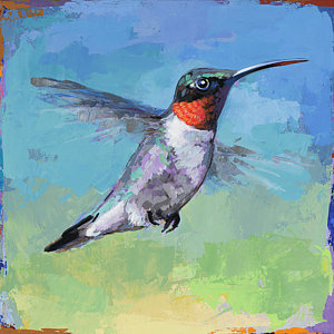 300x300 Hummingbird Paintings Fine Art America - Acrylic Hummingbird Painting