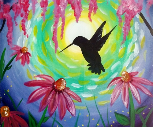 500x416 Old Spaghetti Factory - Acrylic Hummingbird Painting