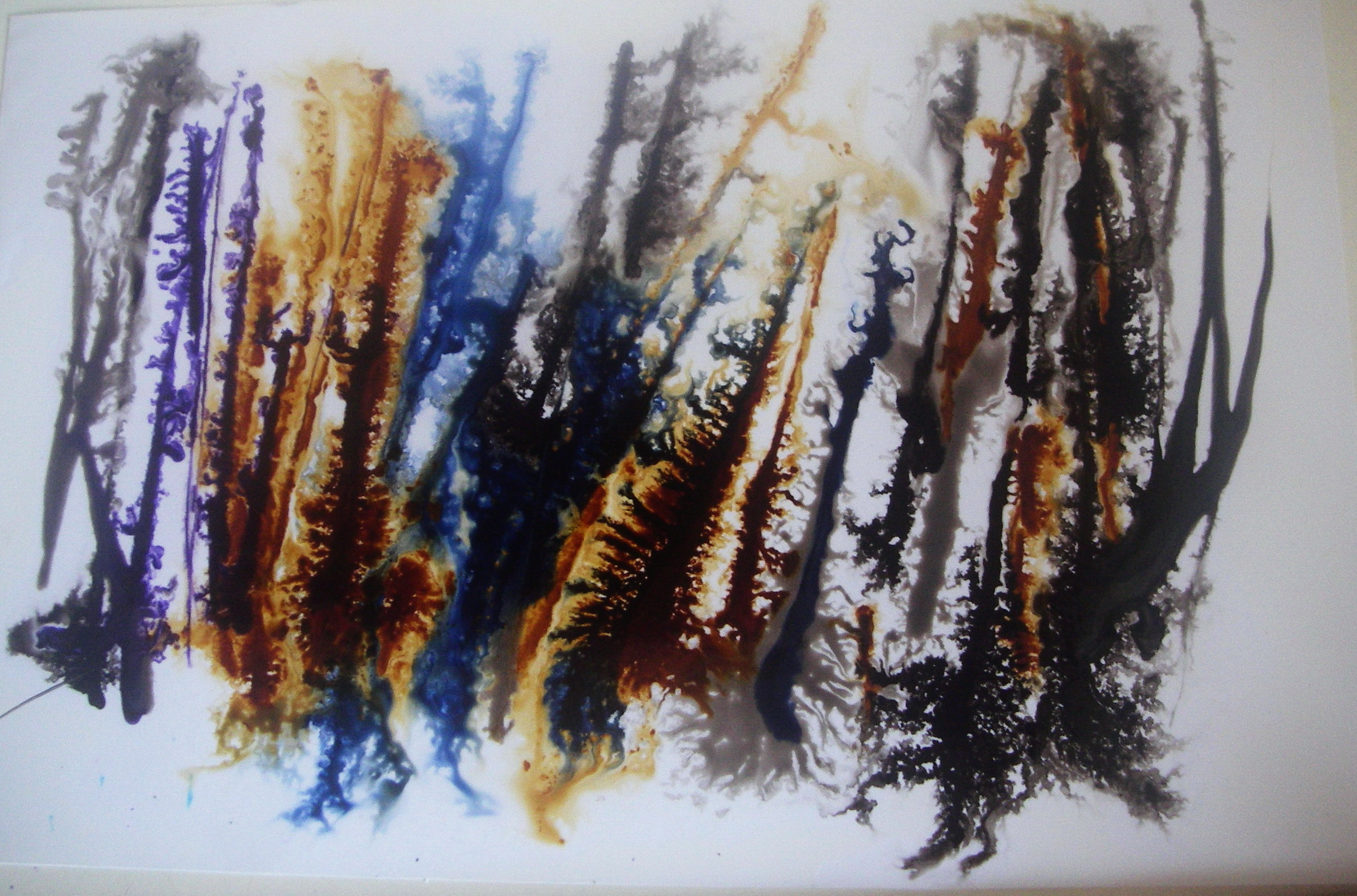 2578x1703 Bluebell Painting Work In Progress 4 Collages Samples Made Using - Acrylic Ink Painting