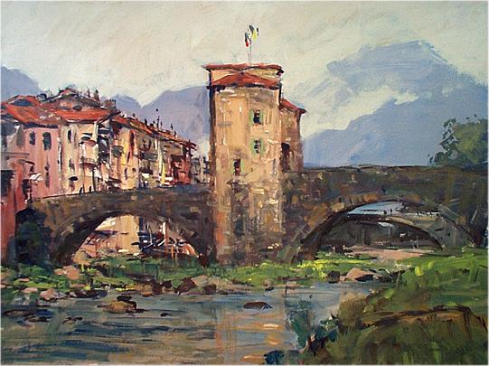 541x405 Acrylic Landscape (Sospel, France) The Artwork Of Doug Higgins - Acrylic Landscape Painting