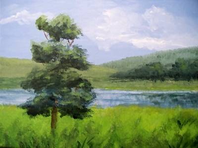 400x300 Small Acrylic Landscape Paintings - Acrylic Landscape Painting