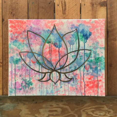 480x480 Lotus Flower Hand Made Acrylic Painting By Me. - Acrylic Lotus Flower Painting