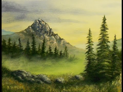 480x360 Learn How To Paint A Mountain Scene By Acrylic Artist Brandon - Acrylic Mountain Landscape Painting