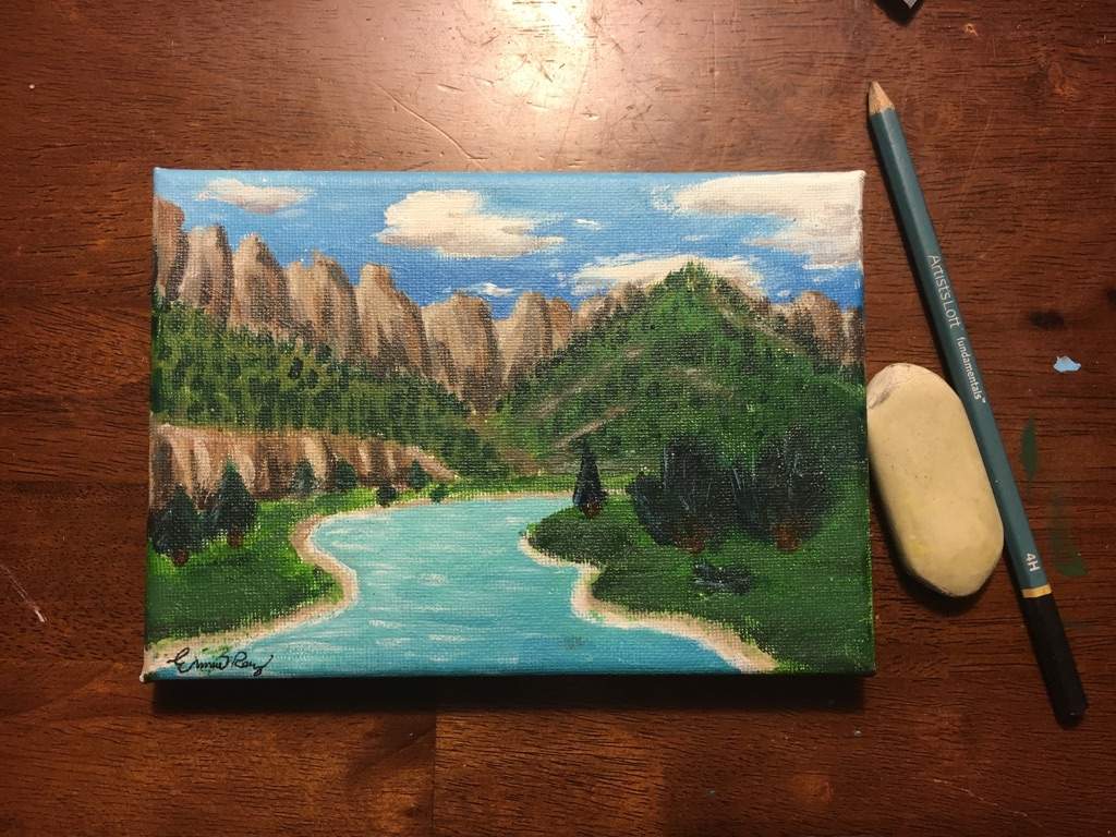 1024x768 Mini Landscape Acrylic Painting Art Amino - Acrylic Mountain Landscape Painting