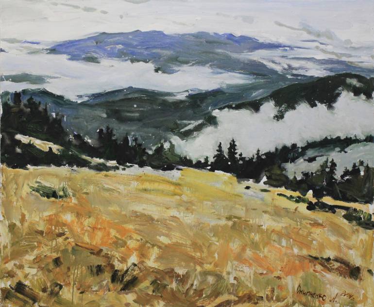 770x633 Saatchi Art Landscape Painting Autumn Mountains Landscape - Acrylic Mountain Landscape Painting