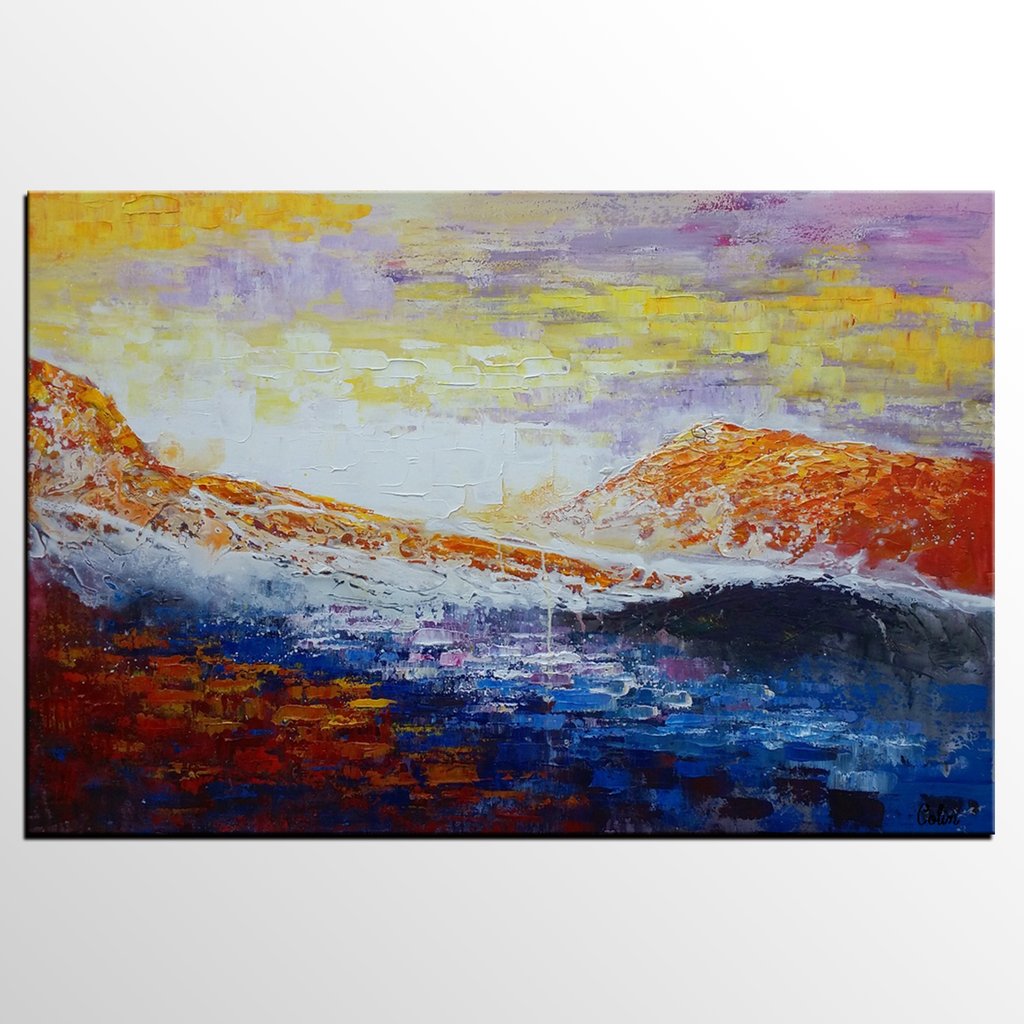 1024x1024 Canvas Painting, Original Wall Art, Mountain Landscape Painting - Acrylic Mountain Landscape Painting
