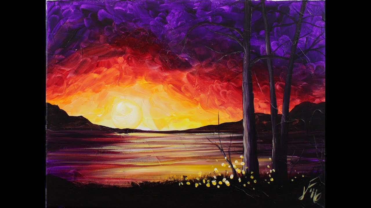 1280x720 Sunset - Acrylic Painting