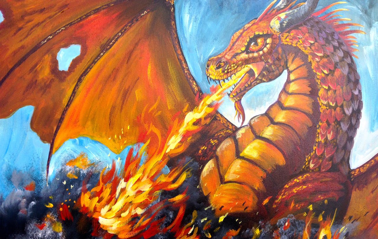 1280x809 Dragon Fire Time Lapse Acrylic Painting The Art Sherpa - Acrylic Painting Art