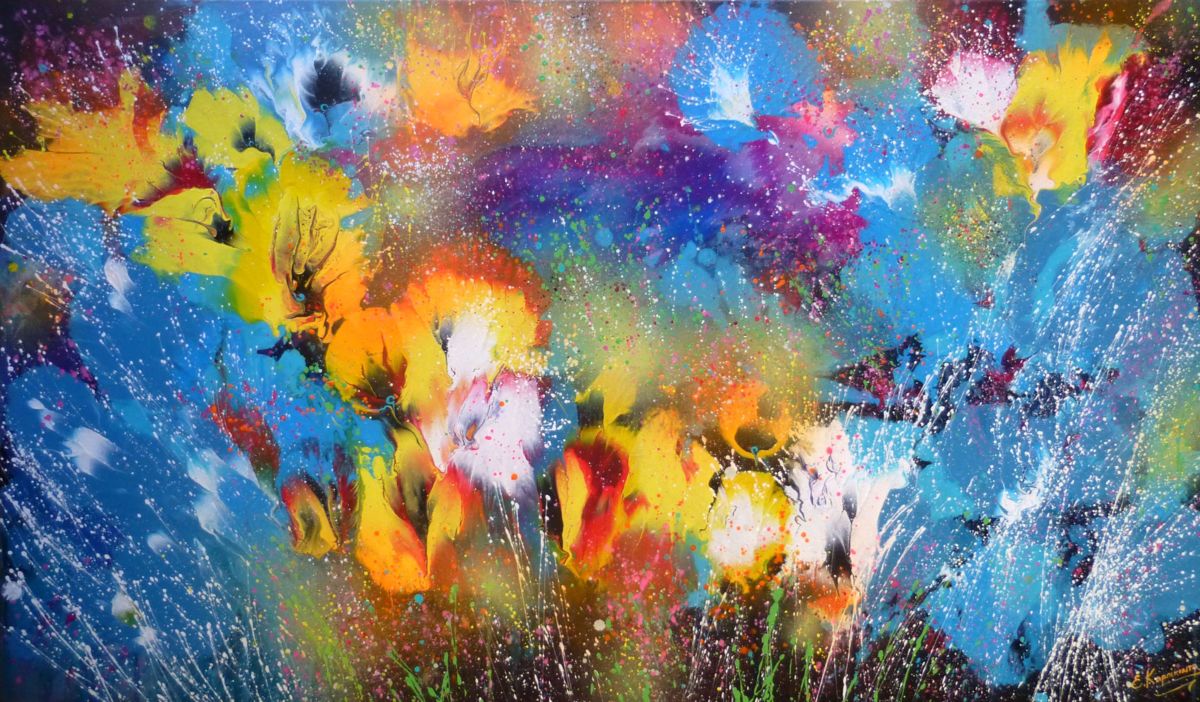 Acrylic Painting Flowers Abstract At Paintingvalley Com Explore