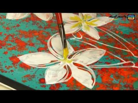 480x360 Art Lesson How To Paint Abstract Flowers Using Acrylic Paint - Acrylic Painting Flowers Abstract