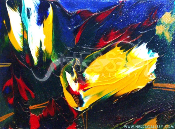 599x442 Flower Garden Ii Acrylic On Canvas Nessa Gallery - Acrylic Painting Gallery