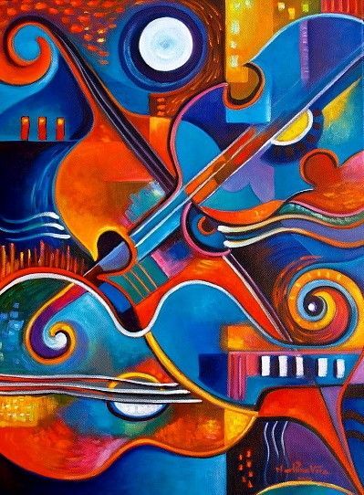 399x542 Abstract Cubist Giclee Print Of My Original Acrylic Painting - Acrylic Painting Gallery