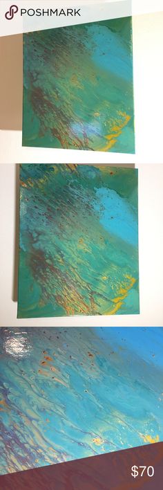 236x708 Stormy Skies 12x12 Acrylic Pour Painting On Canvas Acrylic - Acrylic Painting Gloss Finish