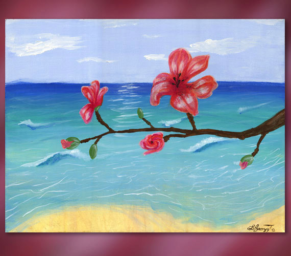 570x500 Images Of Easy Beach Painting - Acrylic Painting Ideas Beach