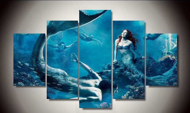 640x383 Paintings Oil Painting Real 2018 Promotion Canvas Unframed Mermaid - Acrylic Painting Mermaid