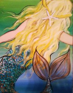 236x298 Undersea Mermaid Tail Contemporary Painting Original Canvas - Acrylic Painting Mermaid